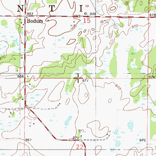 Topographic Map of Township of Isanti, MN
