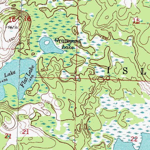 Topographic Map of Township of Island Lake, MN