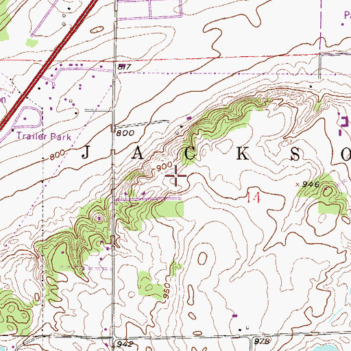 Topographic Map of Township of Jackson, MN