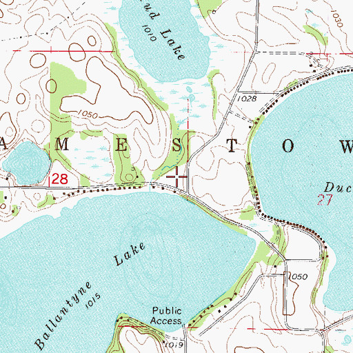 Topographic Map of Township of Jamestown, MN