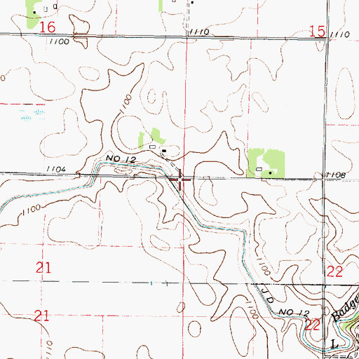 Topographic Map of Township of Jo Daviess, MN