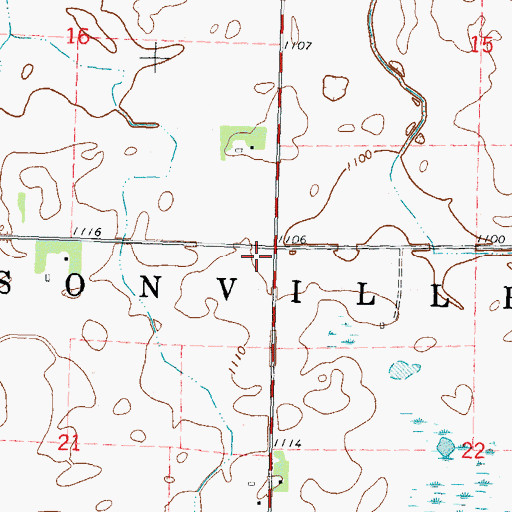 Topographic Map of Township of Johnsonville, MN
