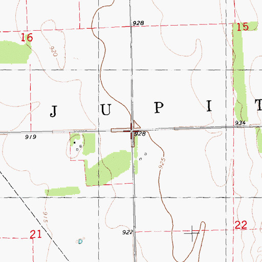Topographic Map of Township of Jupiter, MN