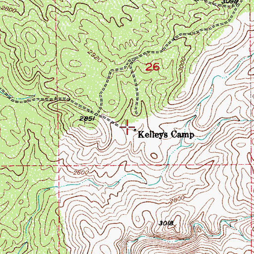 Topographic Map of Kelleys Camp, AZ