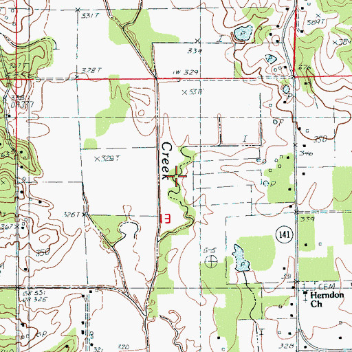 Topographic Map of Township of Herndon, AR