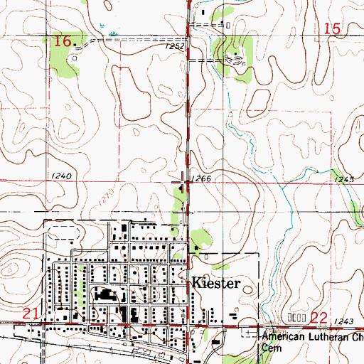 Topographic Map of Township of Kiester, MN