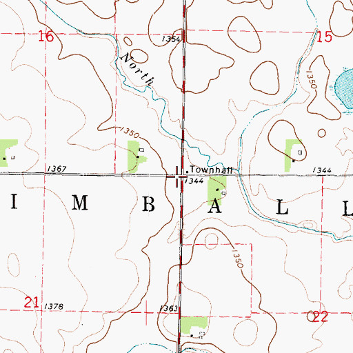 Topographic Map of Township of Kimball, MN