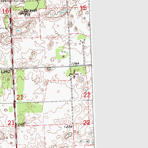 Topographic Map of Township of Knute, MN