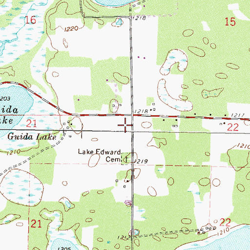 Topographic Map of Township of Lake Edward, MN