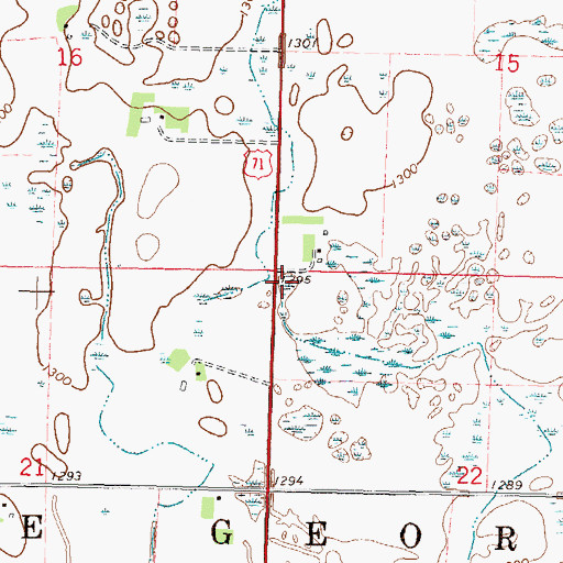 Topographic Map of Township of Lake George, MN