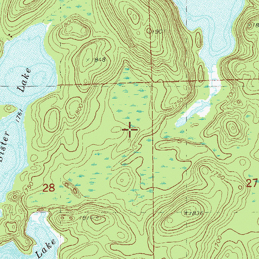Topographic Map of Unorganized Territory of Lake Number 1, MN