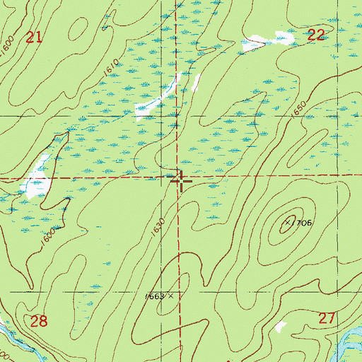 Topographic Map of Unorganized Territory of Lake Number 2, MN