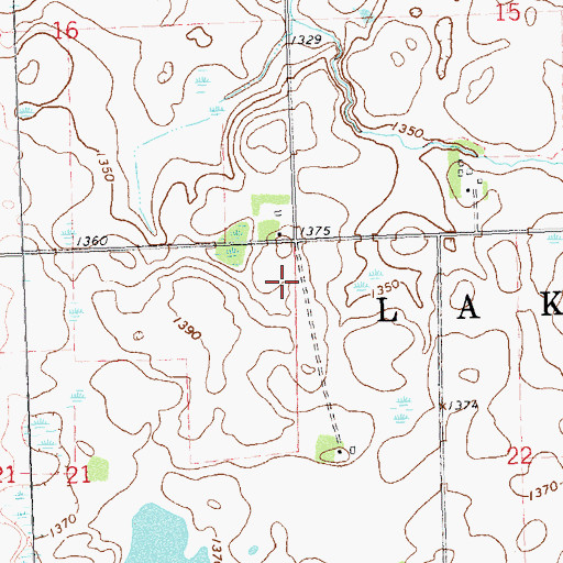 Topographic Map of Township of Lake Park, MN