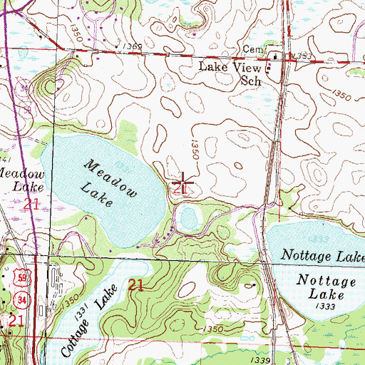 Topographic Map of Township of Lake View, MN