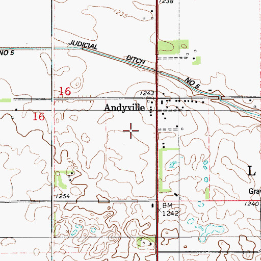 Topographic Map of Township of Lansing, MN