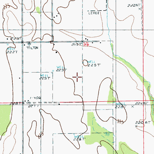Topographic Map of Township of Brushy Lake, AR