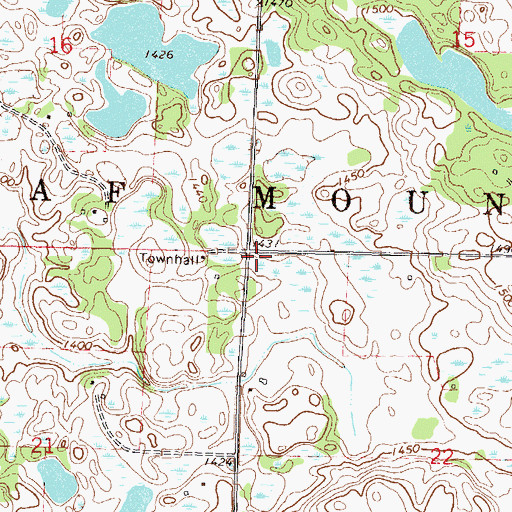 Topographic Map of Township of Leaf Mountain, MN