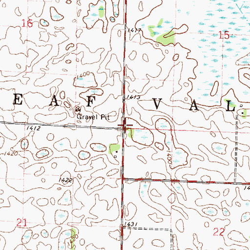 Topographic Map of Township of Leaf Valley, MN