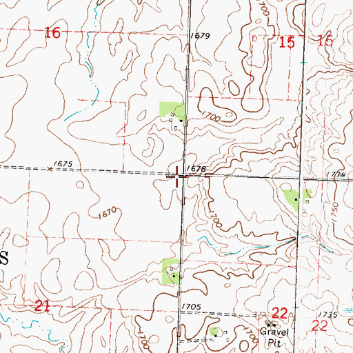 Topographic Map of Township of Leeds, MN