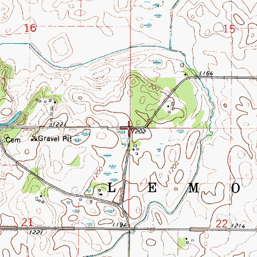 Topographic Map of Township of Lemond, MN
