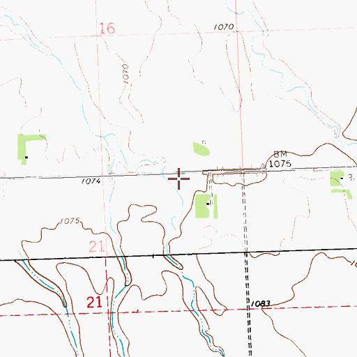 Topographic Map of Township of Leonardsville, MN