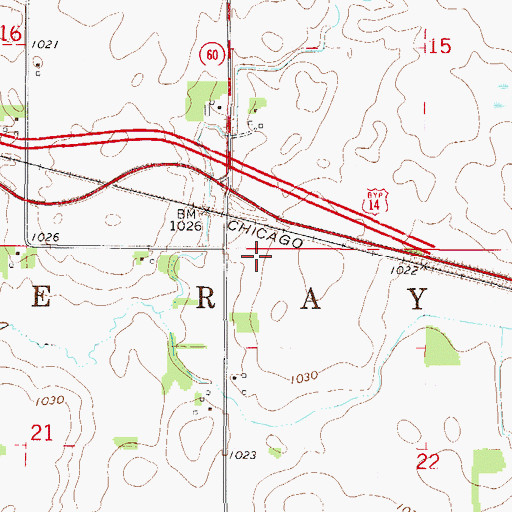 Topographic Map of Township of Le Ray, MN