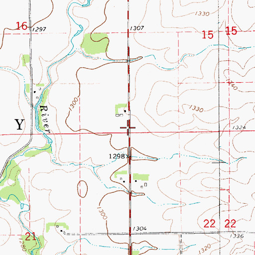 Topographic Map of Township of Le Roy, MN