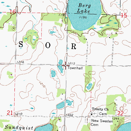 Topographic Map of Township of Lessor, MN