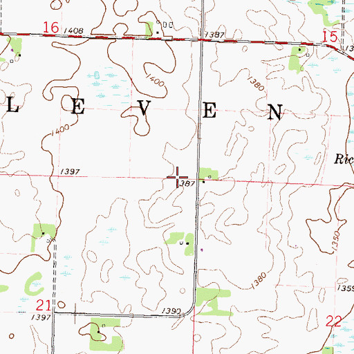 Topographic Map of Township of Leven, MN