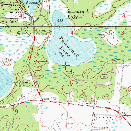 Topographic Map of Township of Linwood, MN