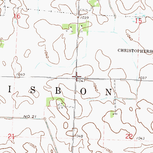 Topographic Map of Township of Lisbon, MN