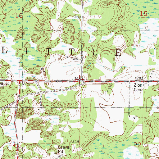 Topographic Map of Township of Little Elk, MN