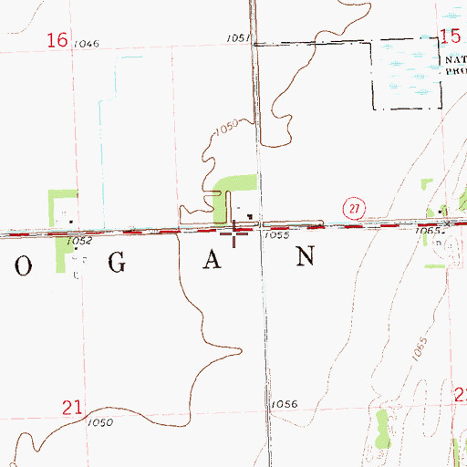 Topographic Map of Township of Logan, MN