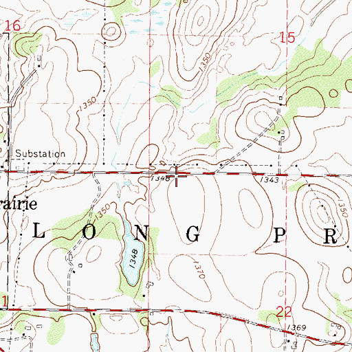 Topographic Map of Township of Long Prairie, MN