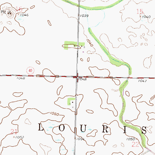 Topographic Map of Township of Louriston, MN