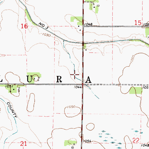 Topographic Map of Township of Lura, MN