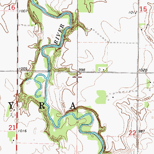 Topographic Map of Township of Lyra, MN
