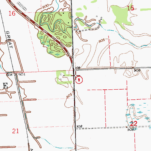 Topographic Map of Township of McDonaldsville, MN