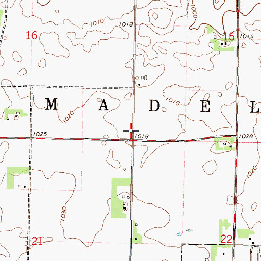 Topographic Map of Township of Madelia, MN