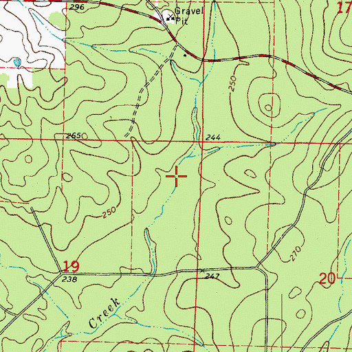 Topographic Map of Township of Holly Springs, AR