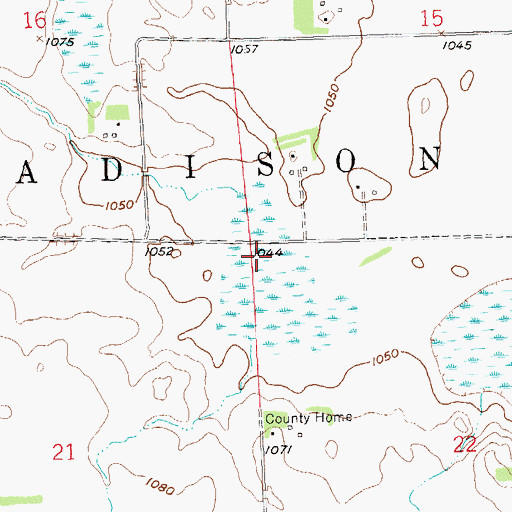 Topographic Map of Township of Madison, MN