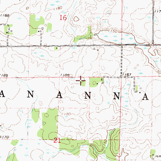 Topographic Map of Township of Manannah, MN