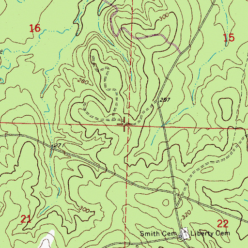 Topographic Map of Township of Liberty, AR