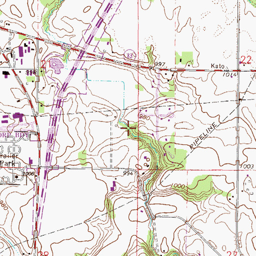 Topographic Map of Township of Mankato, MN
