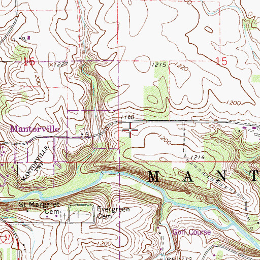 Topographic Map of Township of Mantorville, MN