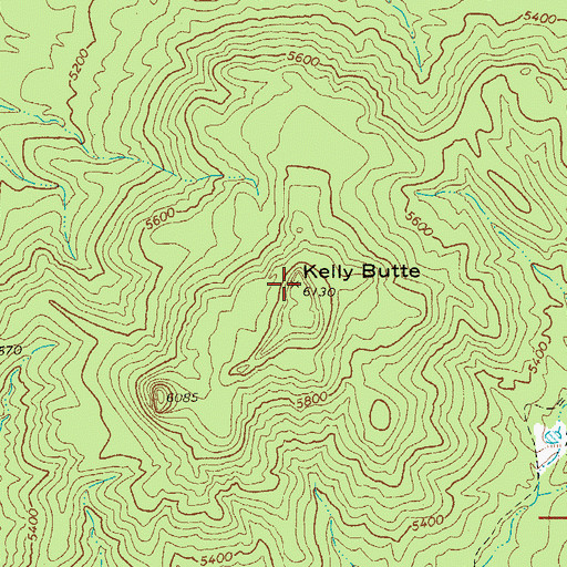 Topographic Map of Kelly Butte, AZ