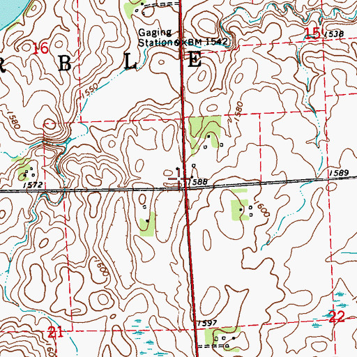 Topographic Map of Township of Marble, MN