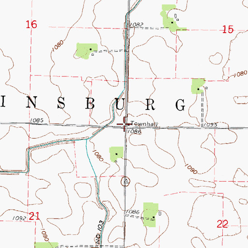 Topographic Map of Township of Martinsburg, MN