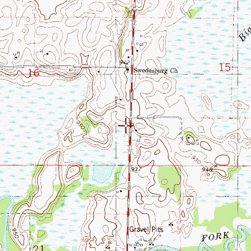 Topographic Map of Township of Marysville, MN