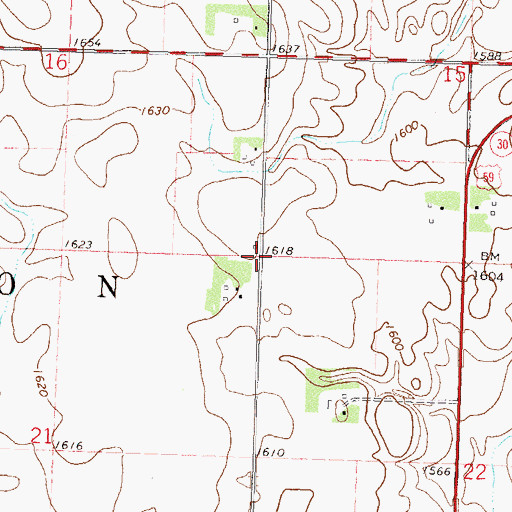 Topographic Map of Township of Mason, MN